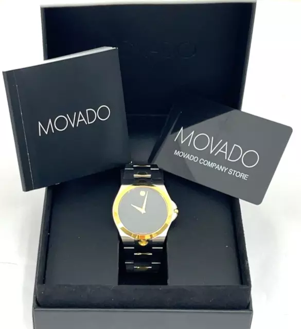 Movado Men’s Luno Sport Two Tone Black Dial Swiss Watch  0606947