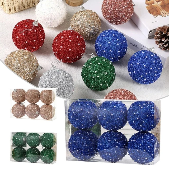 6 pz ciondoli Ballo di Natale 8 cm Ornamenti Albero di Natale Colorati Casa