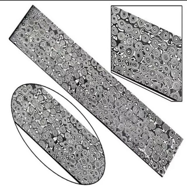 10" HAND FORGED DAMASCUS STEEL Billet/Bar For Knife Making "Rain Drop Pattern 11