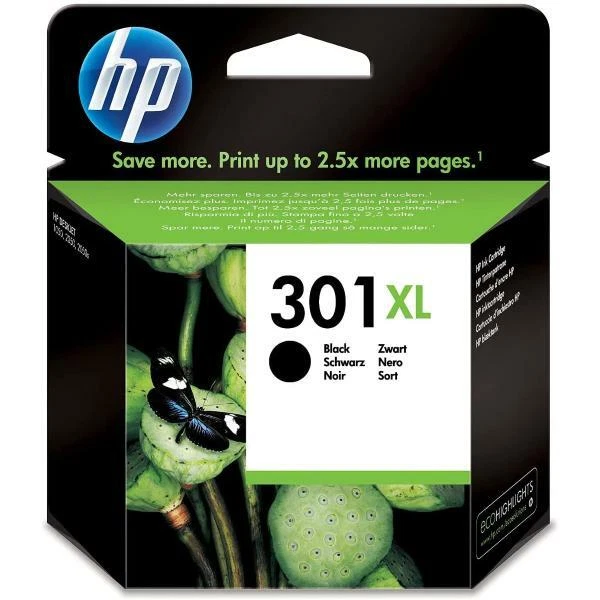 Hp 301 Xl Ch563Ee Cartuccia Originale Colore Nero Per Stampanti Ink