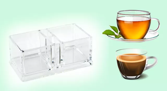 Imperdibile scatola porta bustine buste thè tè zucchero tisane in acrilico ilsa