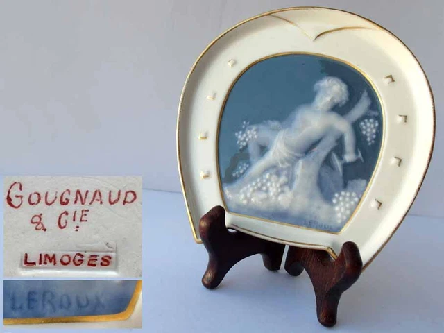 Porcellana Placca, Pate Sur Pate, Limoges Gougnaud, Autografato, Circa 1900 G468