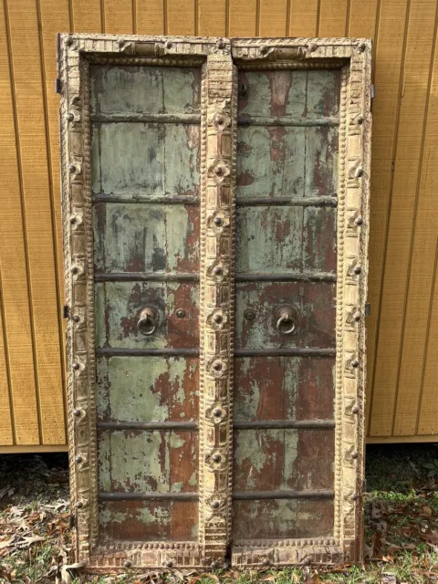 Antique Wood And Iron Rustic Double Doors Handmade Doors Ornate And Beautiful