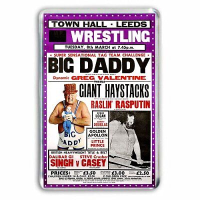 Big Daddy Giant Haystacks Wrestling Repro Poster Leeds 