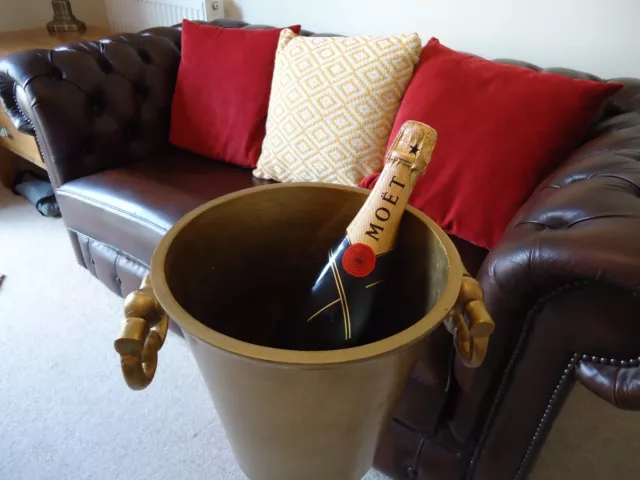 Floor Standing Champagne Ice Bucket Vintage Gold Stand Wine Cooler Bar Drinks