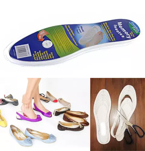 Memory Insole Foot Comfort Unisex Mould Orthopaedic Foam Pair UK Shoe Size 3-11
