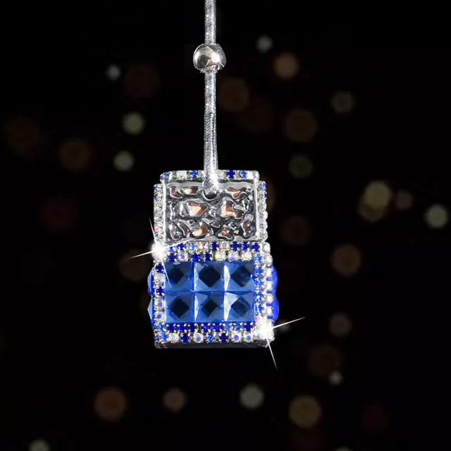 Bling Rhinestone Car Mirror Hanging Ornaments Diamond Car Perfume Bottle Pendant