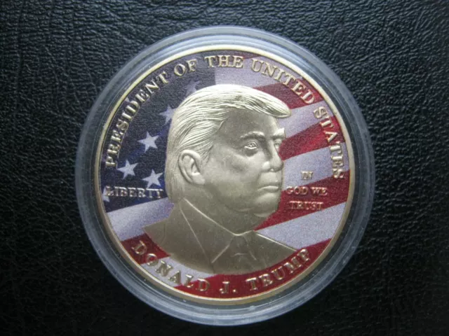 Medaglia moneta placcata in oro presidente degli Stati Uniti Donald Trump ~ Rendi l'America di nuovo grande