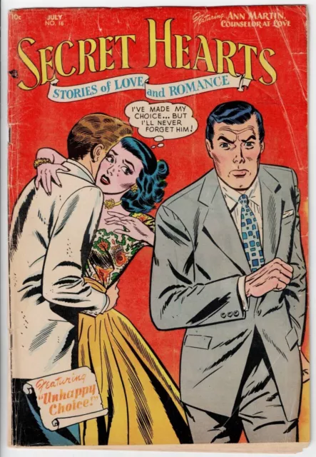 SECRET HEARTS  16  VG-/3.5  -  Scarce DC Romance from 1953!