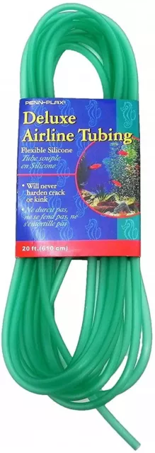 STD20 Penn Plax Deluxe Flexible Silicone Airline tubing 20 ' Aquarium, Aquaponic