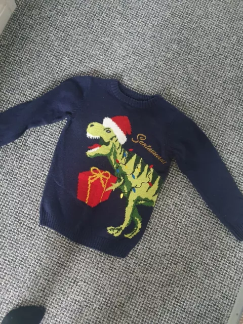 BOYS DINOSAUR CHRISTMAS Jumper From Next Age 7 Years 1.70