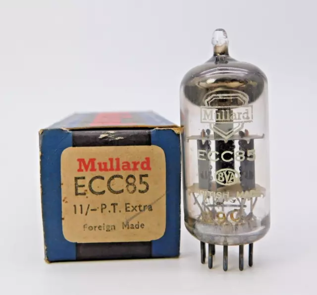 Mullard British Made ECC85 Valve Tube Used Tested Boxed (V37)