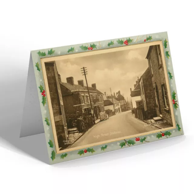 CHRISTMAS CARD Vintage Staffordshire - High Street, Ipstones (b)