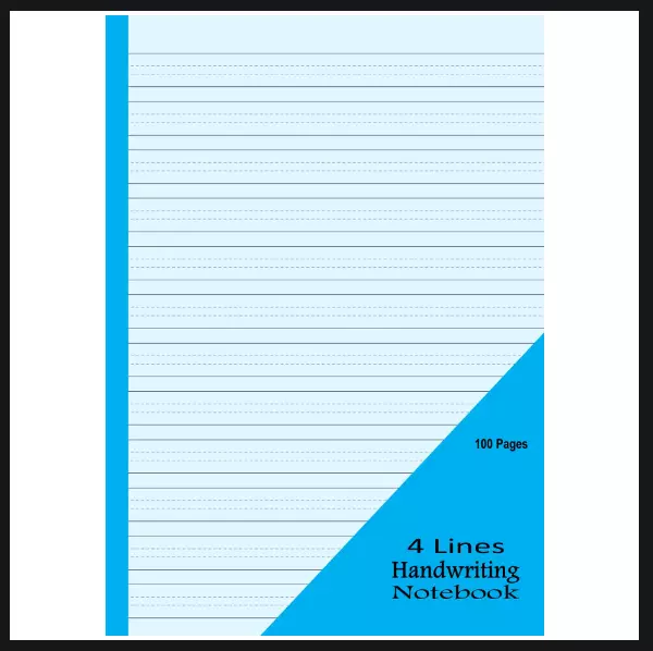 Four Lines Handwriting Practice Notebook A4 Handwriting Exercise Book For Kid...