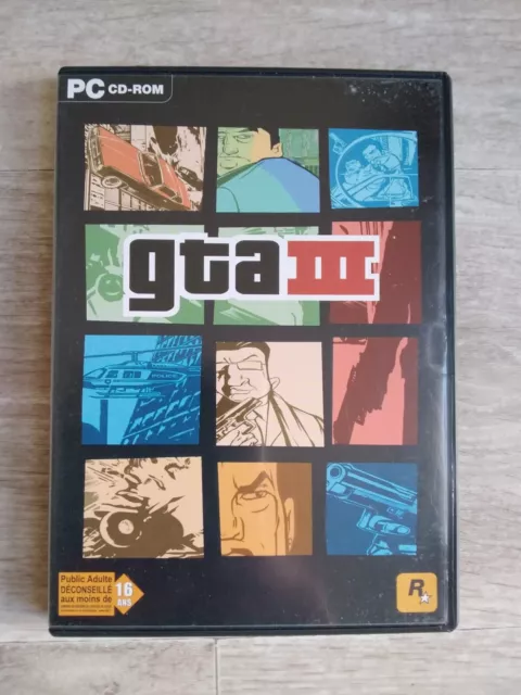 pc grand theft auto gta 3 complet + poster version fr etat be 2 cd