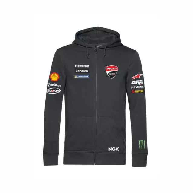 Felpa con cappuccio nera DUCATI CORSE team MOTOGP grandprix FANS
