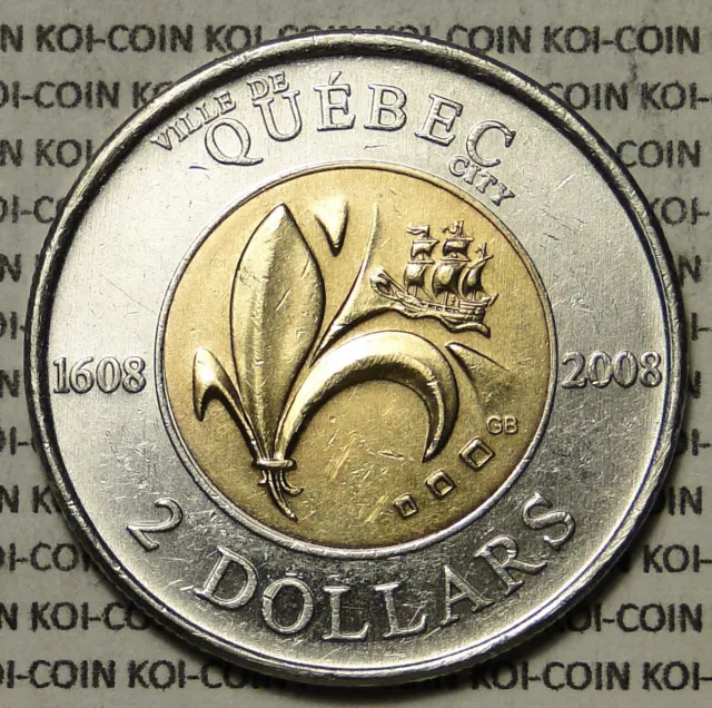 Canada 1608-2008 "Ville de Quebec City" $2 dollar toonie coin circulated