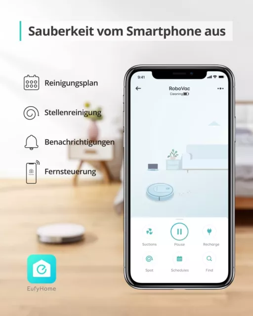 eufy RoboVac G10 Hybrid Saugroboter Wischfunktion 2in1 Sauger & Wischmopp 2000Pa 3