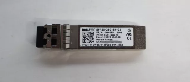 Dell SFP 25GB SFP28-25G-SR-G2 XP-85B1-02D-DE Optique Émetteur-récepteur W4GPP