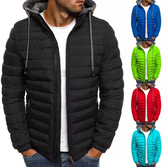 Fashion Winter Warm Puffer Zipper Hooded Overcoat Jacket Outwear Coat Unisex