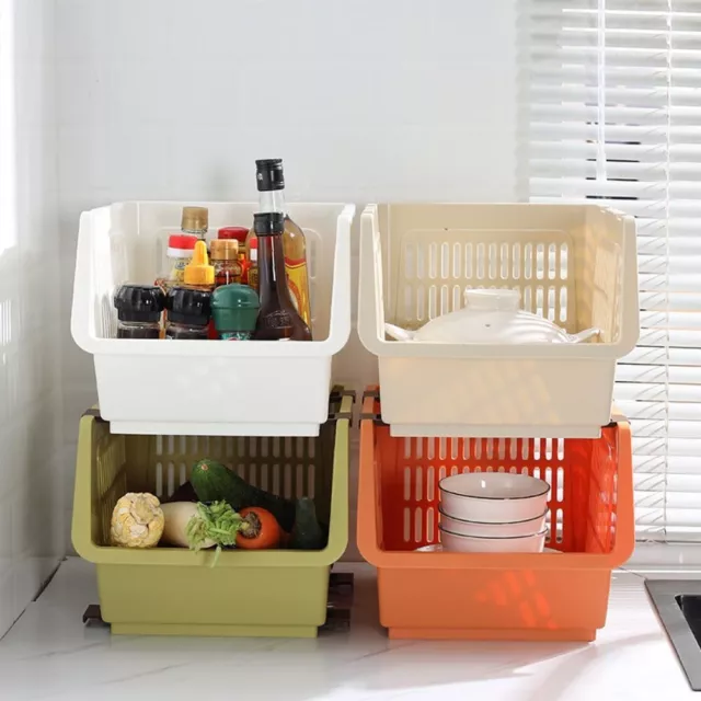 Spice Rack Tier Rack Kitchen Stacking Basket Box Stackable Fruit Storage Basket