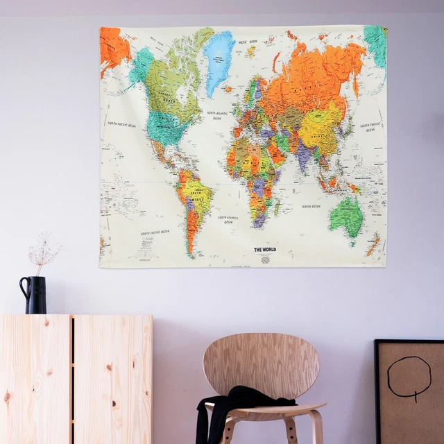 Creative Ornamental Colorfast World Map Mural vintage world map tapestry for Gif