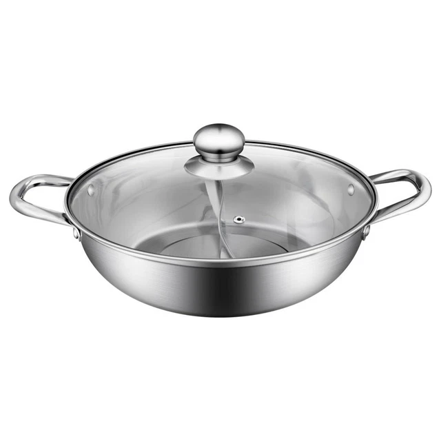 1 pieza de acero inoxidable Shabu Shabu olla caliente con divisor olla de cocina Shabu Shabu