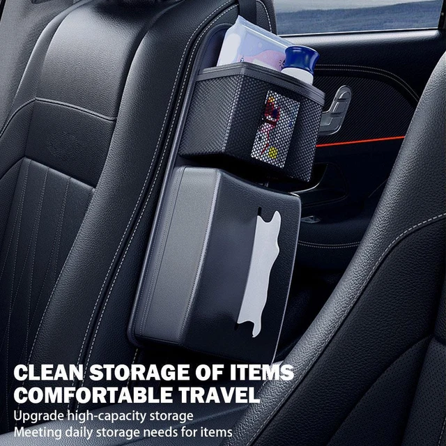 Car Seat Side Storage Organizer Pocket Hanging Car Auto Tissue Box J59C