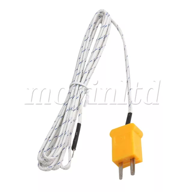 1Meter White K Type Thermocouple Cable Probe Sensors with Mini Adapter Pack of 5