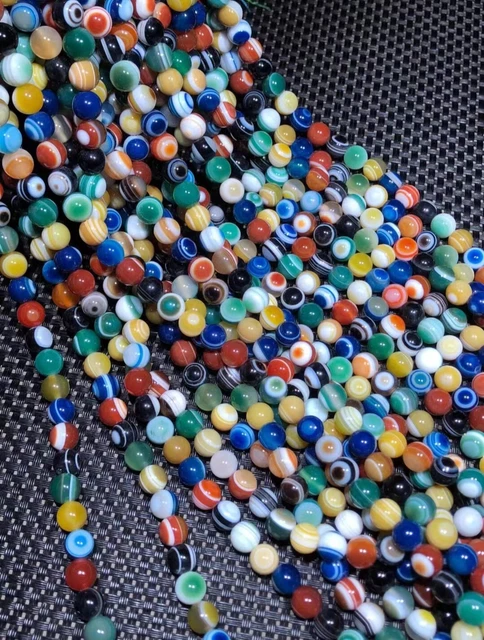 Collar de cuentas redondas 108 piezas cuentas de oración ágata coloridas *ojo de cabra* 10 mm C0320