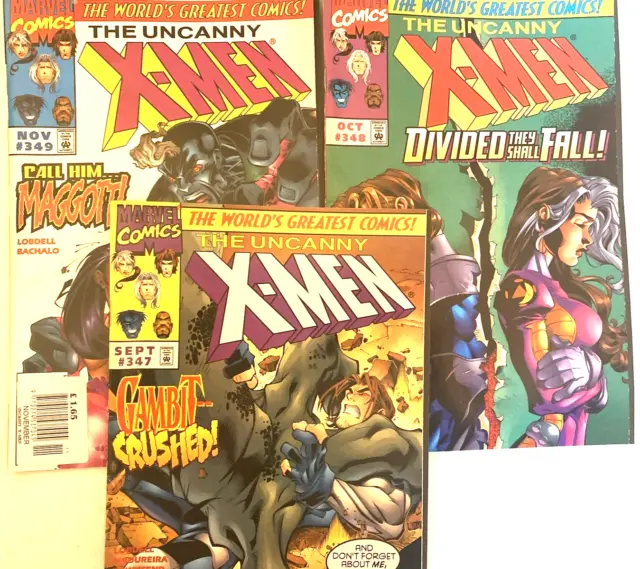 Uncanny X-Men. Number's  347-349. (3 Issue Lot). 1St Series.  Marvel Comics.