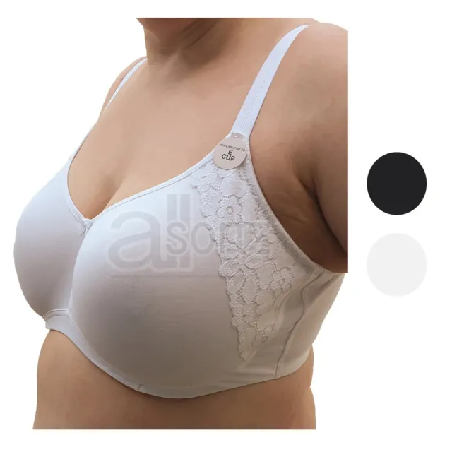 Ladies M S Cotton Rich Bra Smoothing Underwired Full Cup T-Shirt Comfort Uk Size