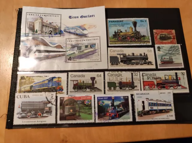 Eisenbahn schönes Lot Briefmarken 3