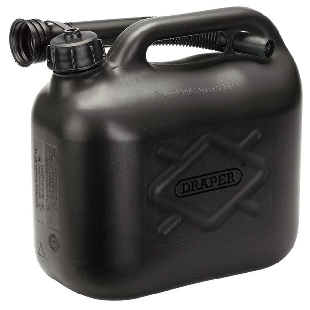 Draper Carburant Plastique Peut , 5L, Noir