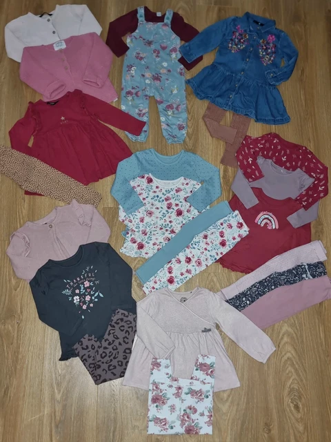 #19 Large Bundle Of Baby Girls Clothes Age 18-24 Months Cardigans Outfits Dress
