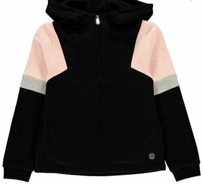 Firetrap Full Zip Jacket Juniors Girls Size UK 9-10 Years Black/Pink/Grey*REF160