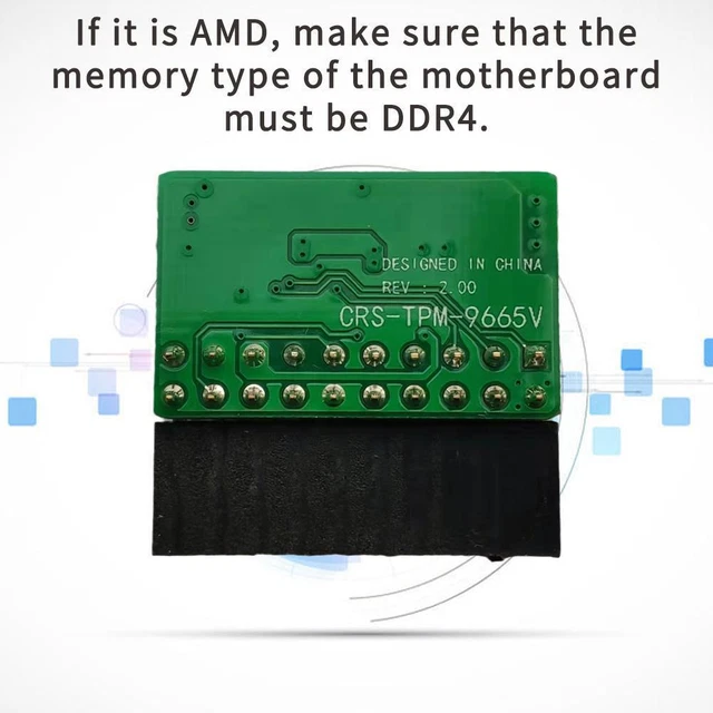 TPM 2.0 LPC Compatible Trust Platform Module 20-pin 7Y6R P3D7 J9K 7Y4E ...