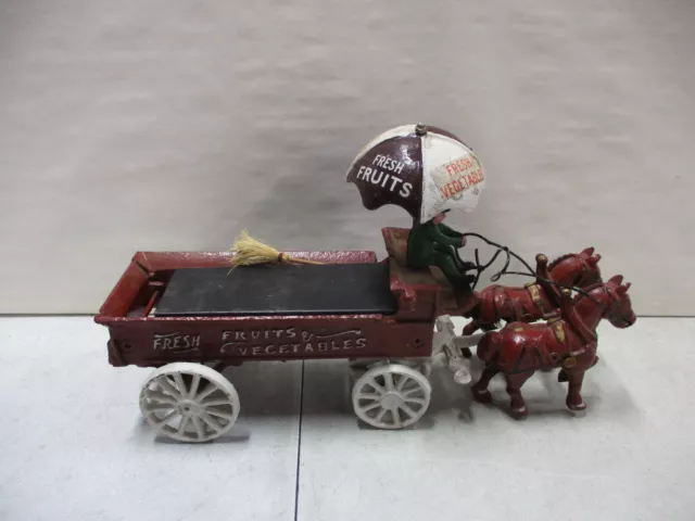 Cast Iron Fruit and Vegetables Horsedrawn Wagon