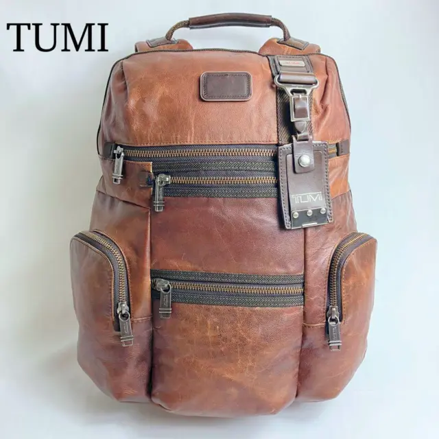 Genuine TUMI Alpha BRAVO Collection 92681 Backpack Knox All Leather Brown A55