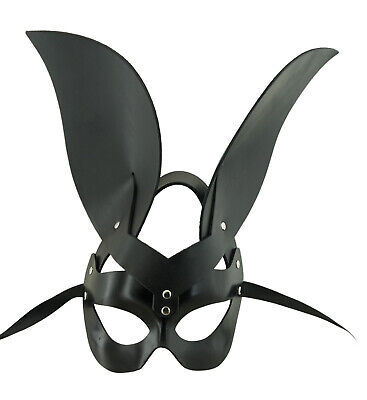Mask from Venice Rabbit Erotic Mistress Mischievous - Leather Black Genuine -