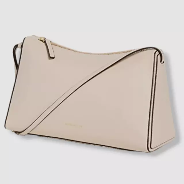 $455 Manu Atelier Women's Ivory Mini Prism Leather Shoulder Purse Bag