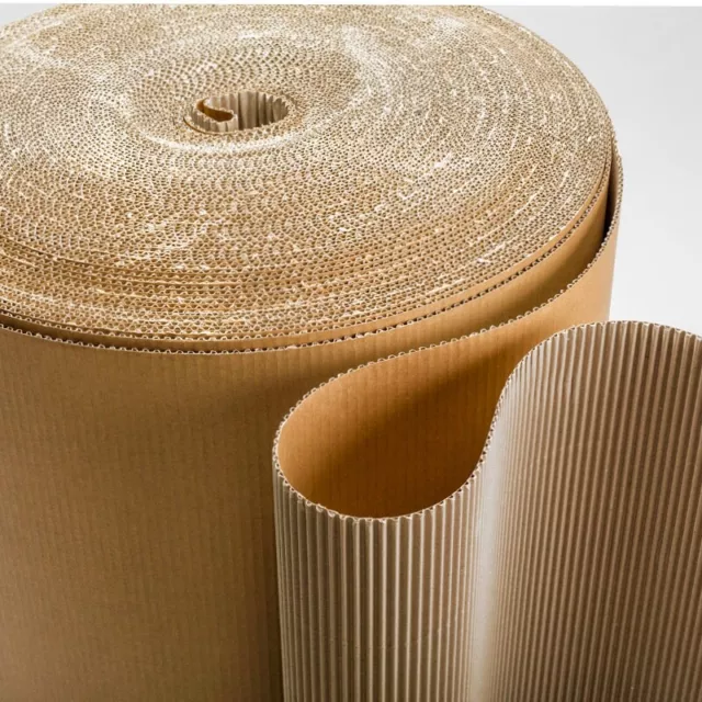 CORRUGATED PAPER ROLL Corrugated Wrap Packing Cardboard 1.2m x 75m