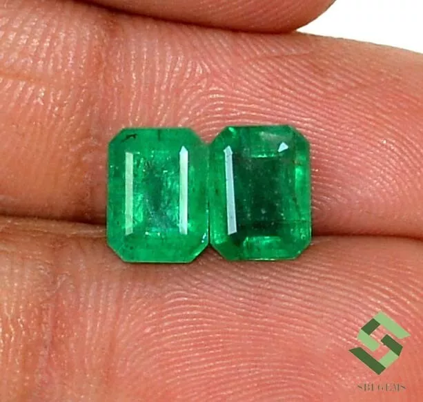8x6 MM Smeraldo Naturale Taglio Ottagonale Paio 3.30 K Non Trattato Sfuso Gemme