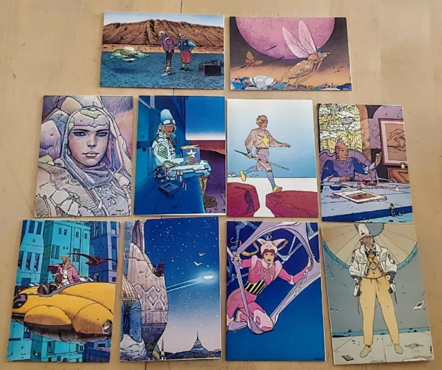 Série complète de 10 cartes postales doubles intitulé Moebius et Aedena