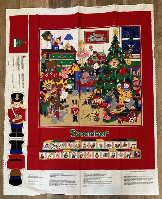 VINTAGE CRANSTON PRINT Works Advent Calendar "Is it Christmas Yet?" Cut