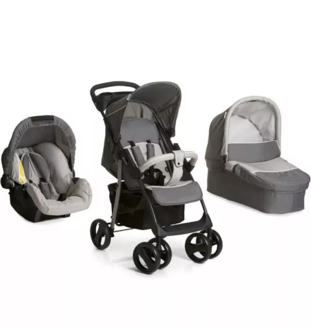 NEW Hauck Shopper SLX trio 3 in1 Pushchair Buggy Pram SET in Stone Grey Upto 4YS