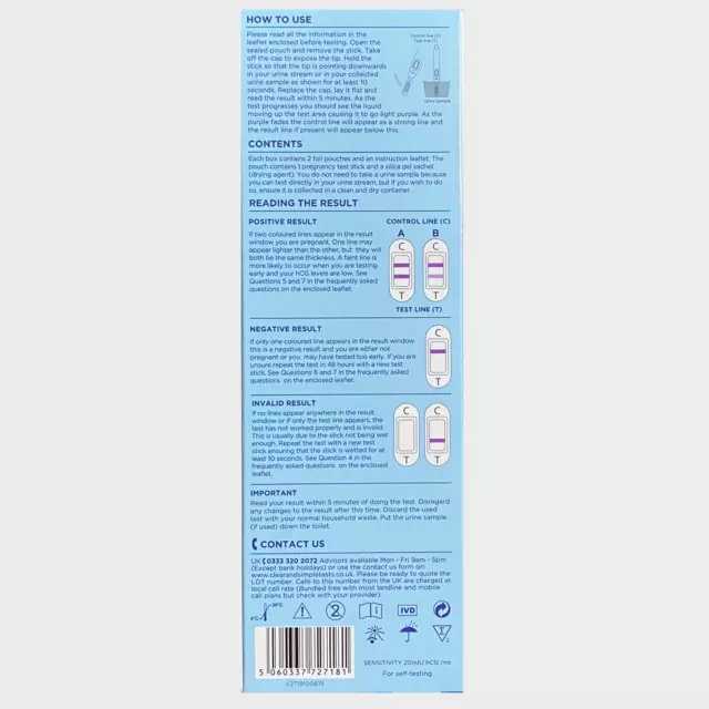 2 x Pregnancy Test Sticks Early Family Planning Early Urine Over 99% Accurate 3