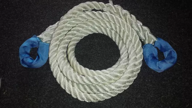 4 METRE X 24MM NYLON KINETIC 12 TONNE RECOVERY HEAVY DUTY TOW ROPE 4 x 4