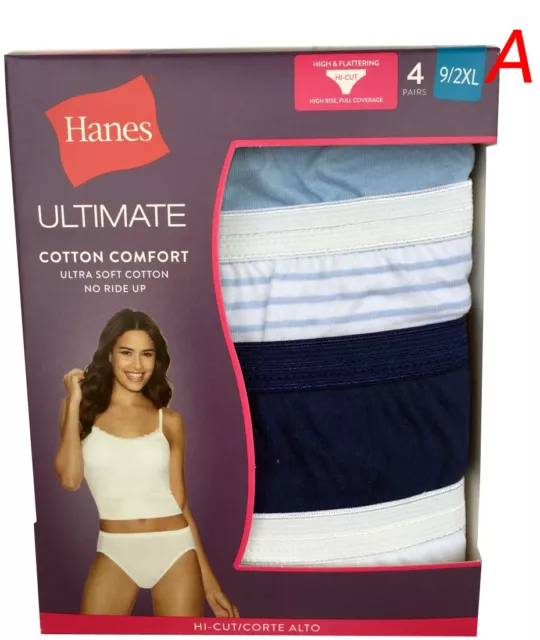 Hanes Ultimate Women's HI-CUT 5-Pack Cotton Comfort; TAGLESS  NEW 43K5D6  
