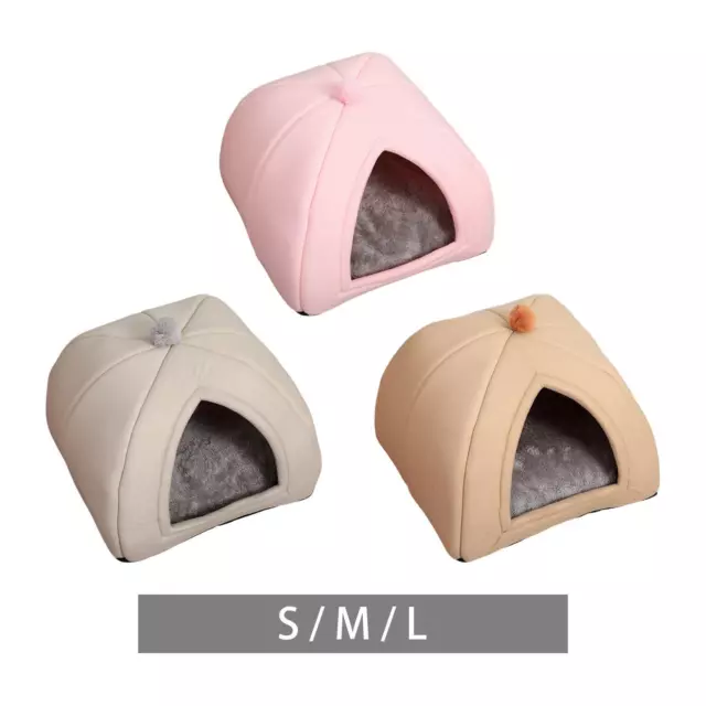 Cat Warm House Dog Tent Sleeping Hut Kitty Anti Slip Calming Cave Pet Bed